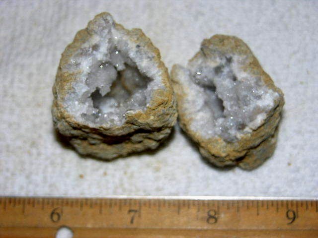 Geode pair opened with crystal centers 2.25 inch G31