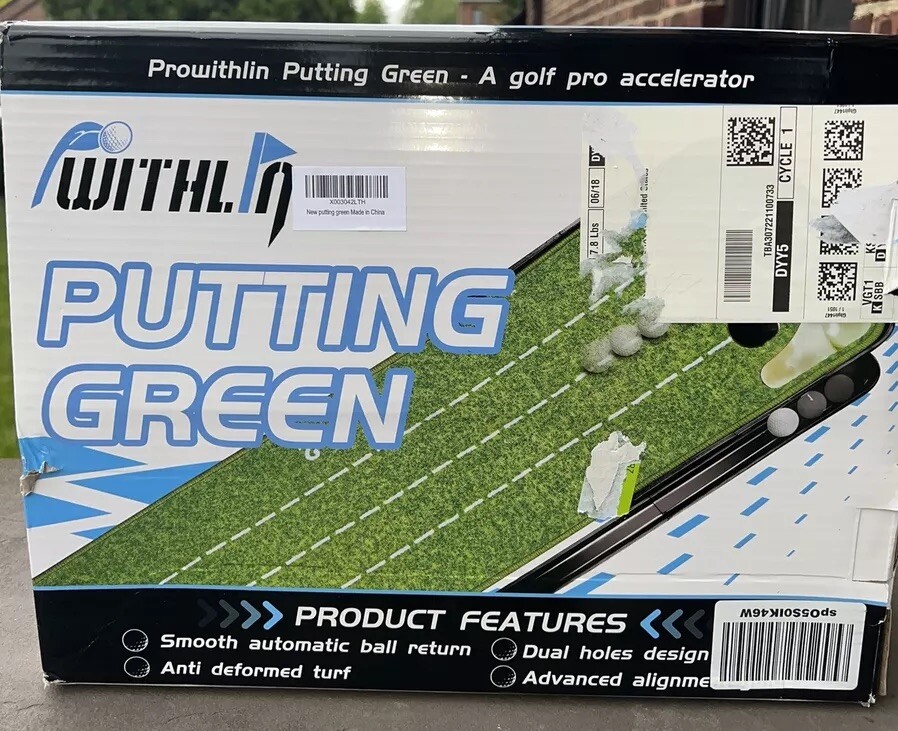 WITHLIN Putting Green NEW IN BOX (box Damaged) W/ Automatic Ball Return
