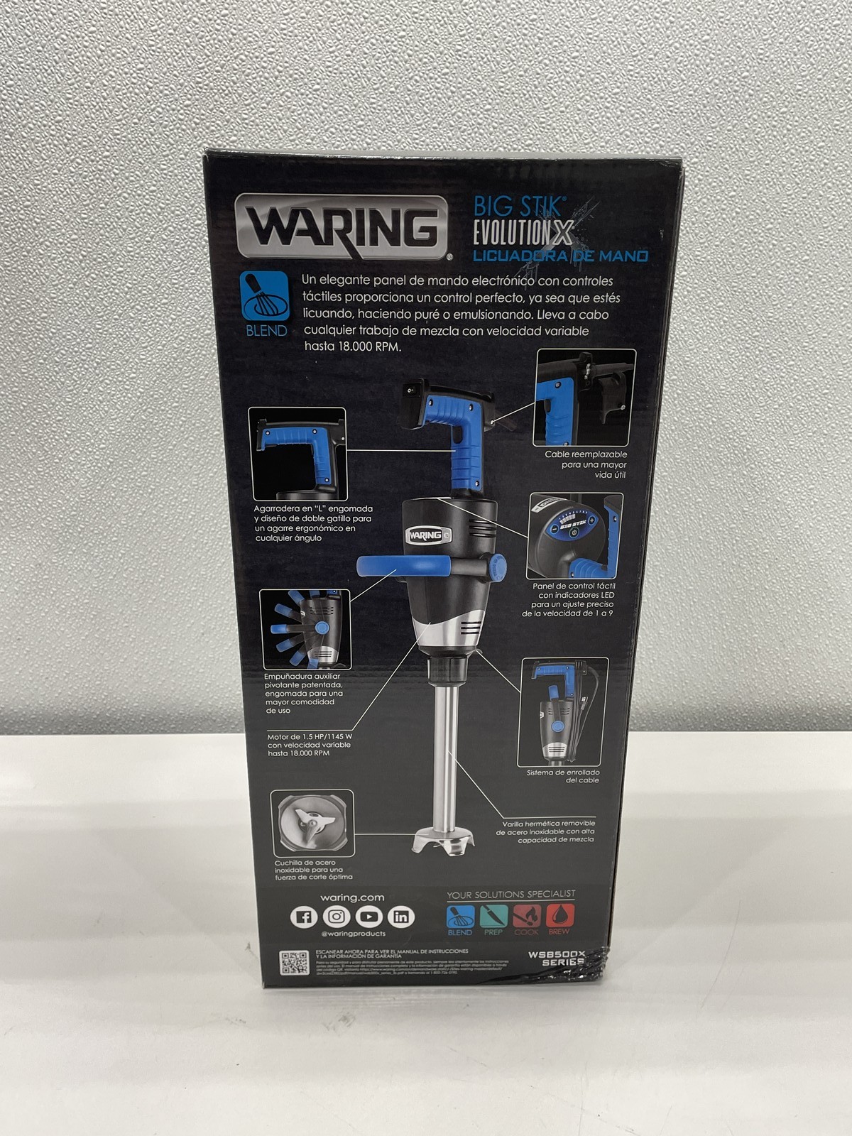 Waring WS8500X 12in Heavy Duty Big Stik EvolutionX Immersion Blender