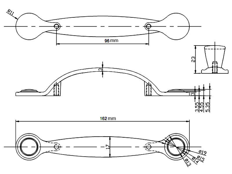 House Guard Antique Petwer Ring Kitchen Cabinet Knobs 1 1/4" & Pulls 3" 3 3/4"