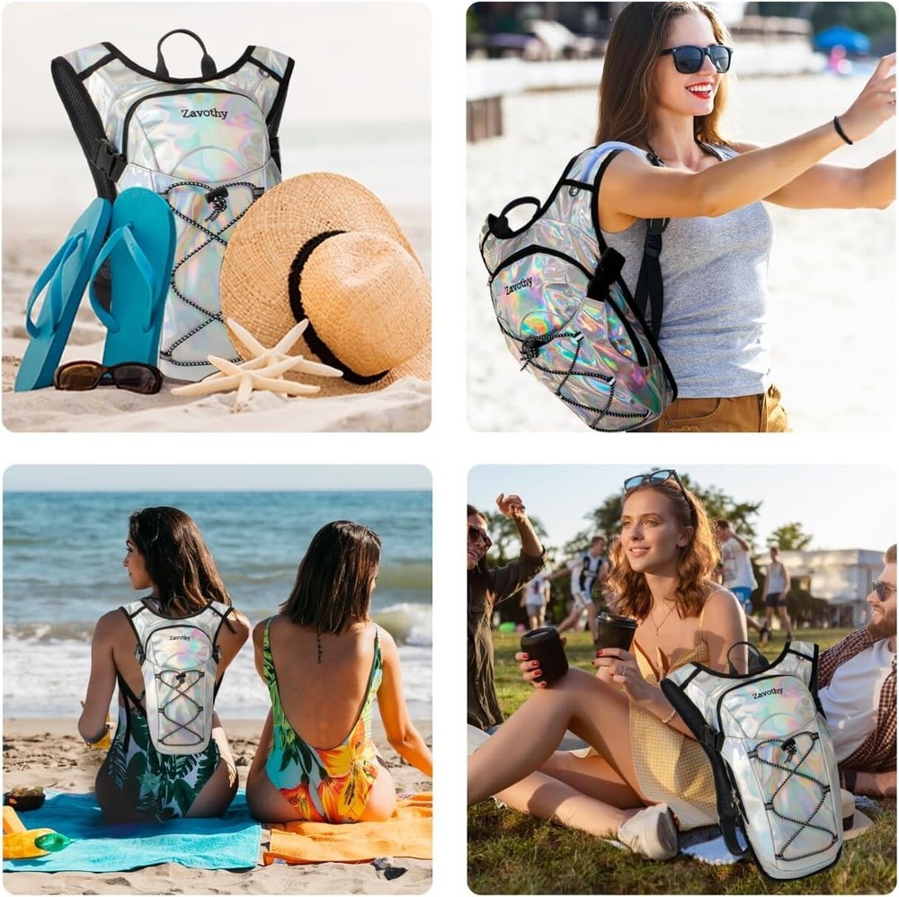 Zavothy Reflective Pearl Hydration Backpack 2L Hydration Bladder Not Included