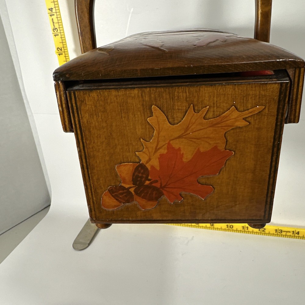 Box, Wood, Maple Leaf Laid, Storage, Sewing, Coffee Table Storage