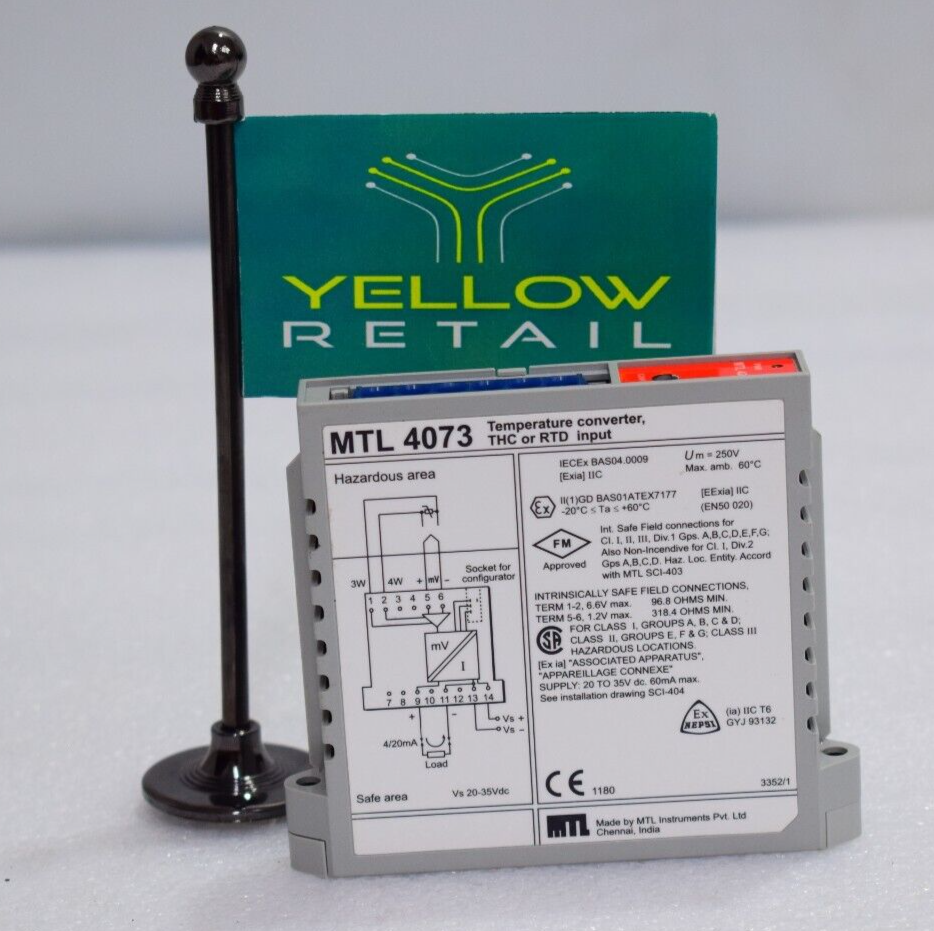 MTL4073 TEMPERATURE CONVETER THC OR RTD INPUT MTL 4073