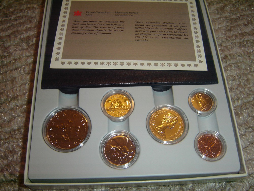 1986 Canada Specimen Mint Set  (UNC. 6 Coins Cent to Dollar RJ)