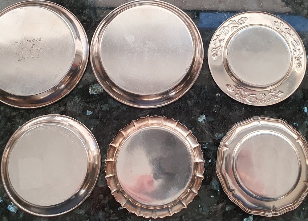 NOT SOLID SILVER ❗ Alpaka / Nickel Silver Tray Lot - READ DESCRIPTION !!!
