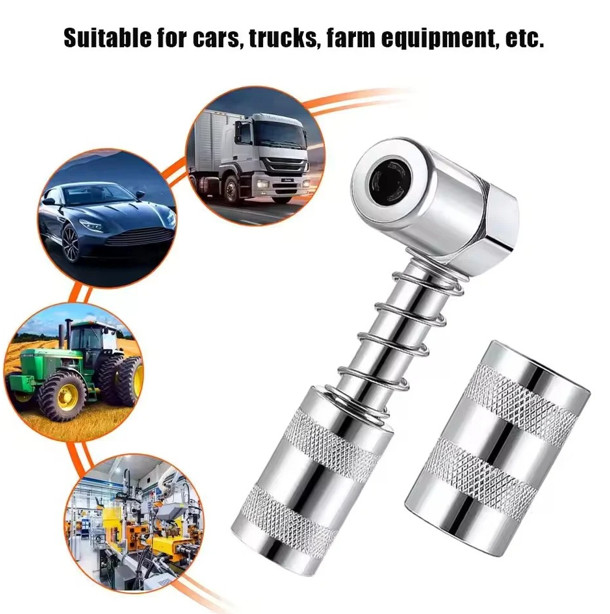 1 Set Grease Nozzle Adapter Grease Gun-Accessory 90 Degree Coupler Adapter Tool