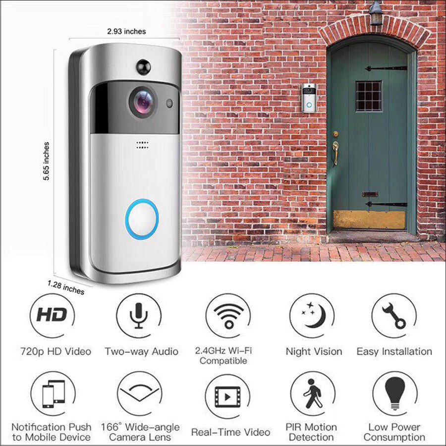 Wireless Smart WiFi DoorBell Video Visual Cam Intercom Home Security W/ dingdong