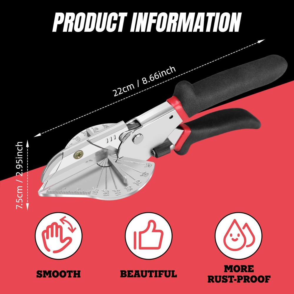 Miter Shear & Cutting Tool - 45-135° Adjustable Angle with 10 Sharp Blades fo...