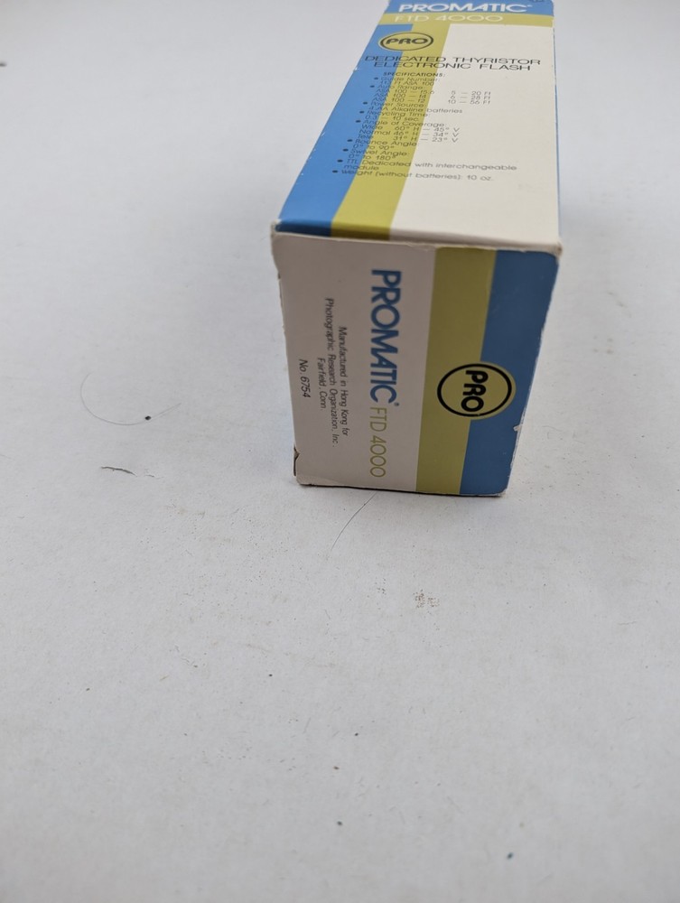 Promatic FTD 4000 Flash w/ Box Manual Vintage Camera Speedlite Untested