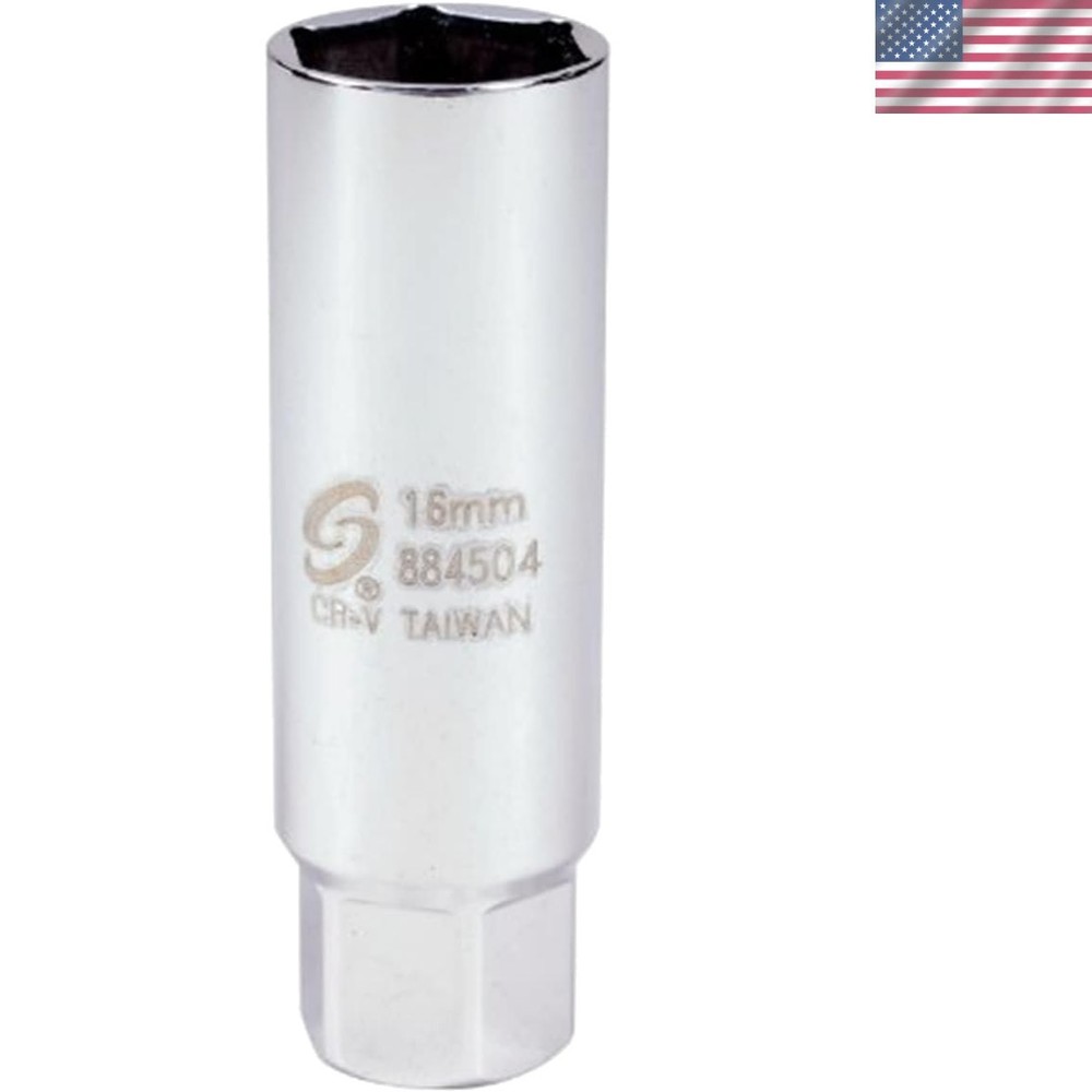 Precision 16mm 3/8'' Drive Spark Plug Socket - Durable CR-MO, Lifetime