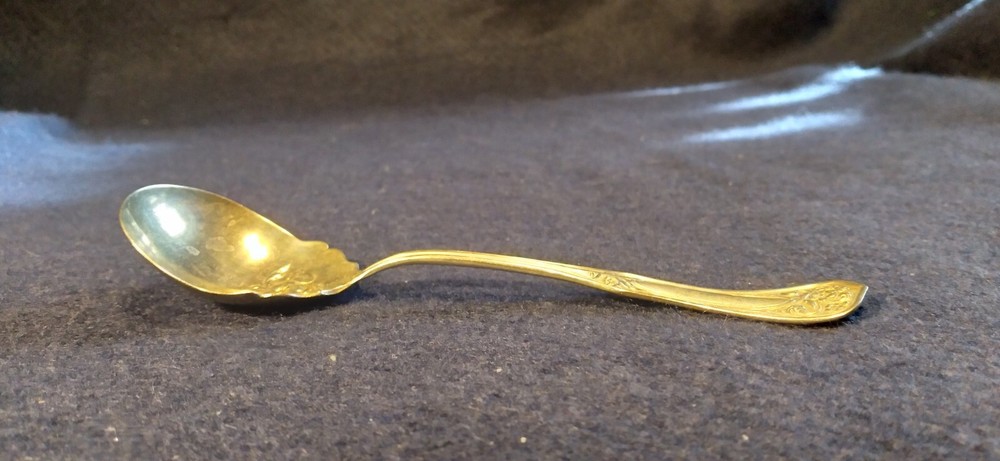 Antique Repousse Silvertone Berry Spoons WM Rogers