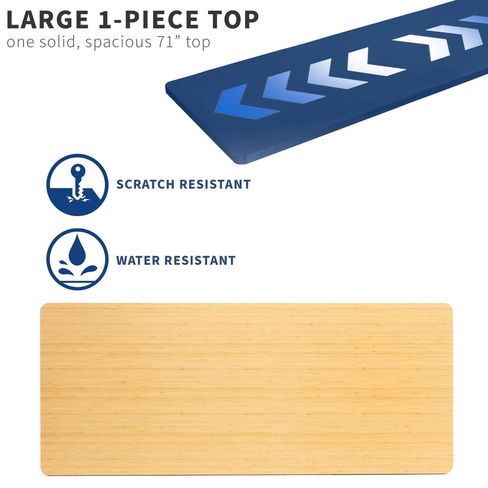 VIVO Bamboo 71 x 30 inch Universal Solid Table Top for Sit to Stand Desk Frames
