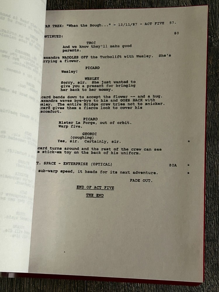 STAR TREK Script The Next Generation When Bough Breaks 2nd Revised Final Draft