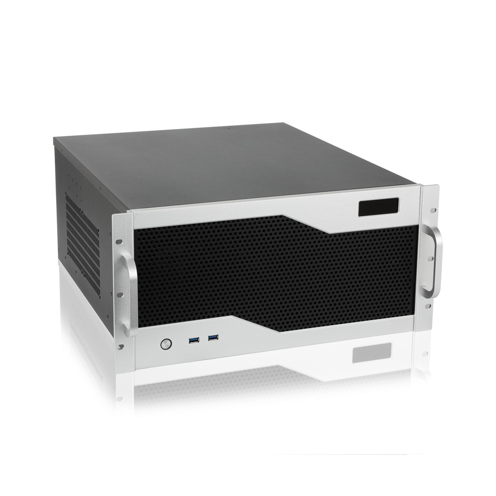 RackChoice 5U rackmount Server Chassis Silver Color Support Liquid Cooling Co...