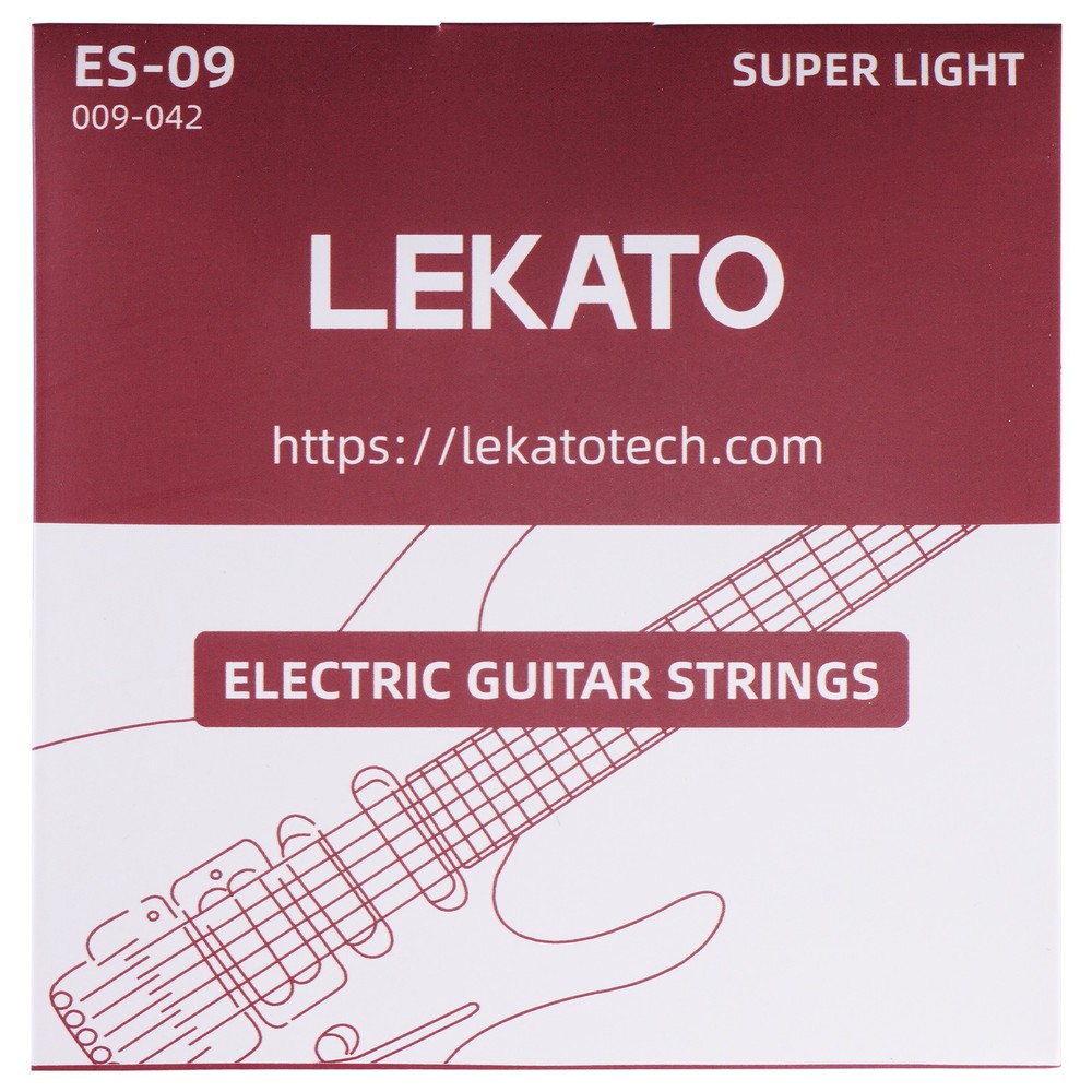 LEKATO Electric Guitar Strings Gauge 009-042, Super Light Nickel String, 10 PACK