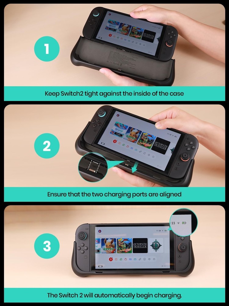 10000mAh Charging Dock for Nintendo Switch 2 JoyCon Controller Charging Docking