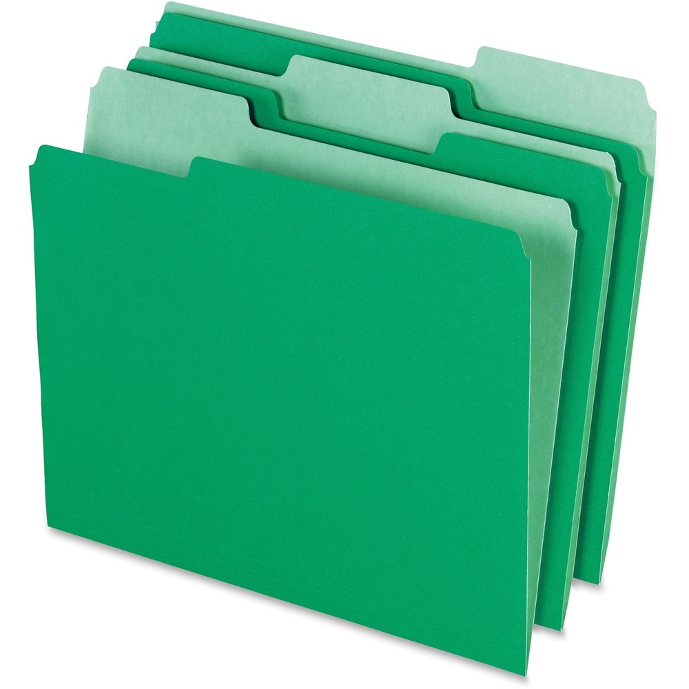 Esselte 15213BGR Two-tone File Folder 11pt Green 100/Box