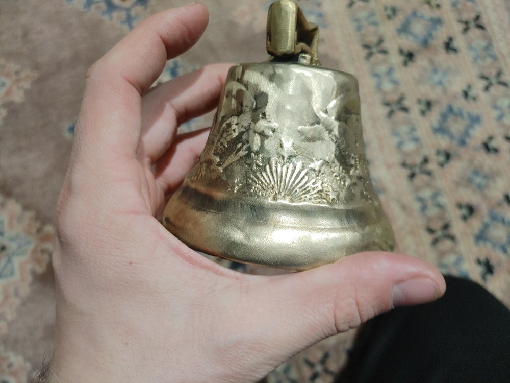 Antique US Army Camel Corps Brass Eagle & Stars Bell