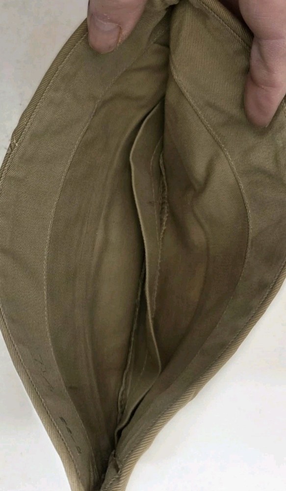 ORIGINAL WWII US ARMY INFANTRY OVERSEAS GARRISON KHAKI HAT CAP 8-33 • SIZE 7 1/8