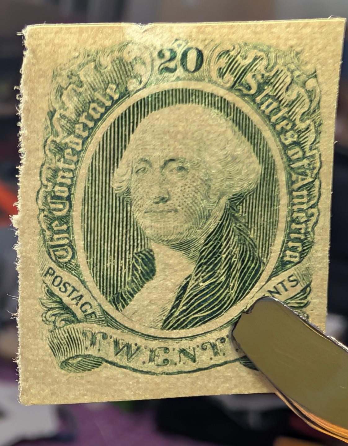 1863 USA 20c Civil War Confederate Stamp - CSA13 - Mint, No Gum - Top Thin