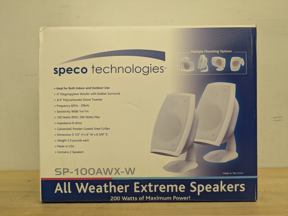 Speco SP-100AWX-W - One pair surface mount loud speaker