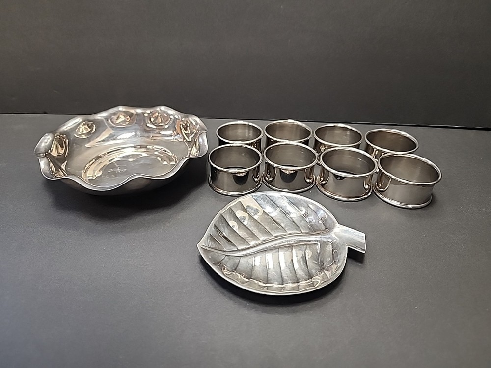 Silver Plated Candy Dish With Napkins Holders