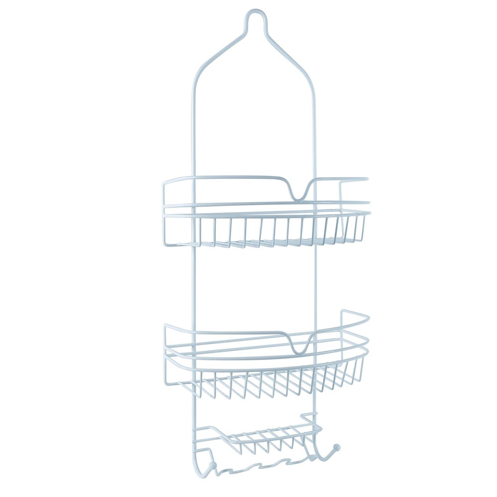Bath Bliss Shower Caddy, 2 Large Baskets, Soap Dish, 6 Hooks, Rust Resistant