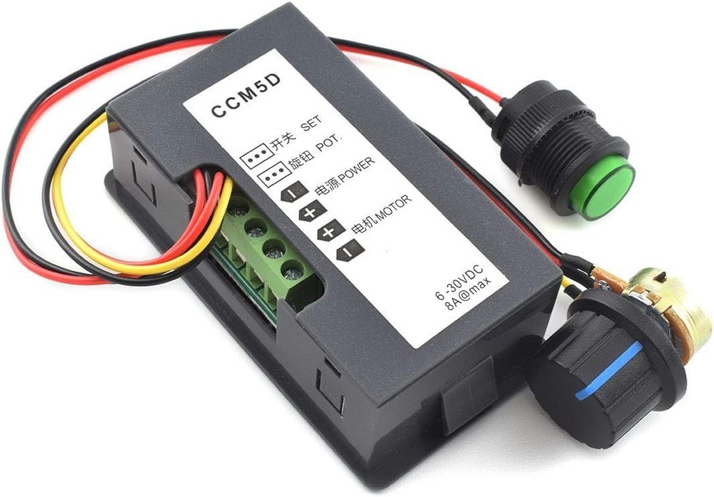 Stepless Speed Control 8A Motor Controller with LED Display - 6V-30V Range
