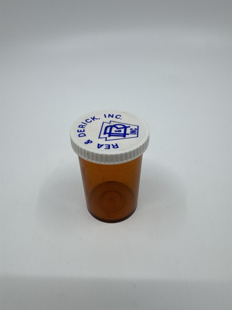 Vintage Nostalgic Defunct Rea & Derick Empty Pill Bottle Organizer