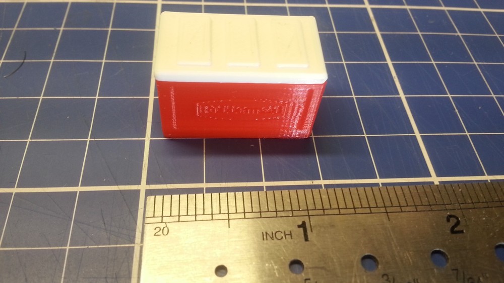 1:24 Scale Model Red Cooler For RC Micro Crawler Garage Accessory Free Ice!