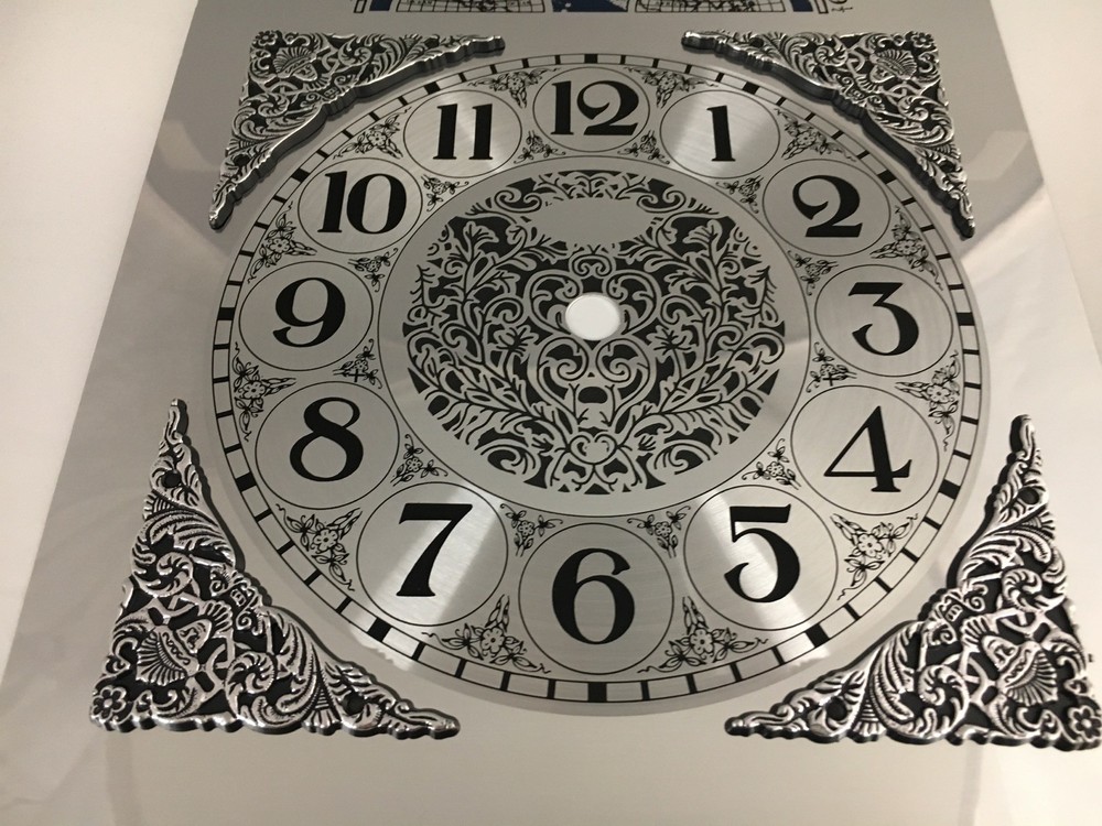 Clock Dial Metal Arabic Numerals Moon Arch Silver Finish