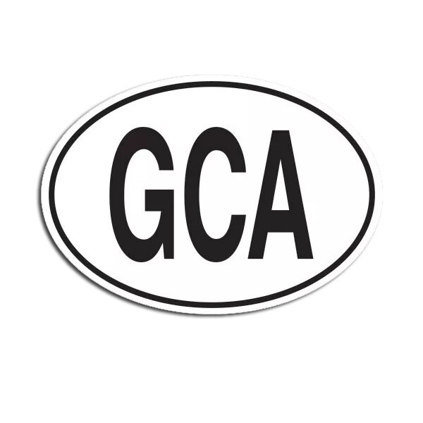 GCA Guatemala Country Code Oval Sticker Decal