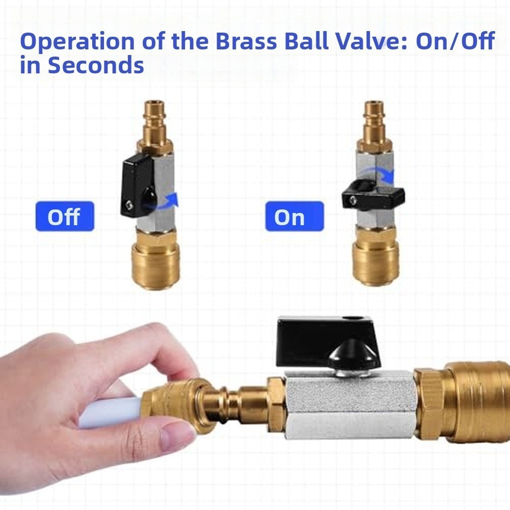 Air Compressor Hose Connector 14 Inch Brass With Fast Release Coupling