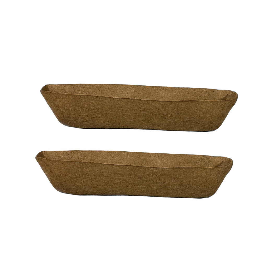 55" Long Molded Coco Fiber Replacement Liners for Window Hayrack Planters - 2 pk