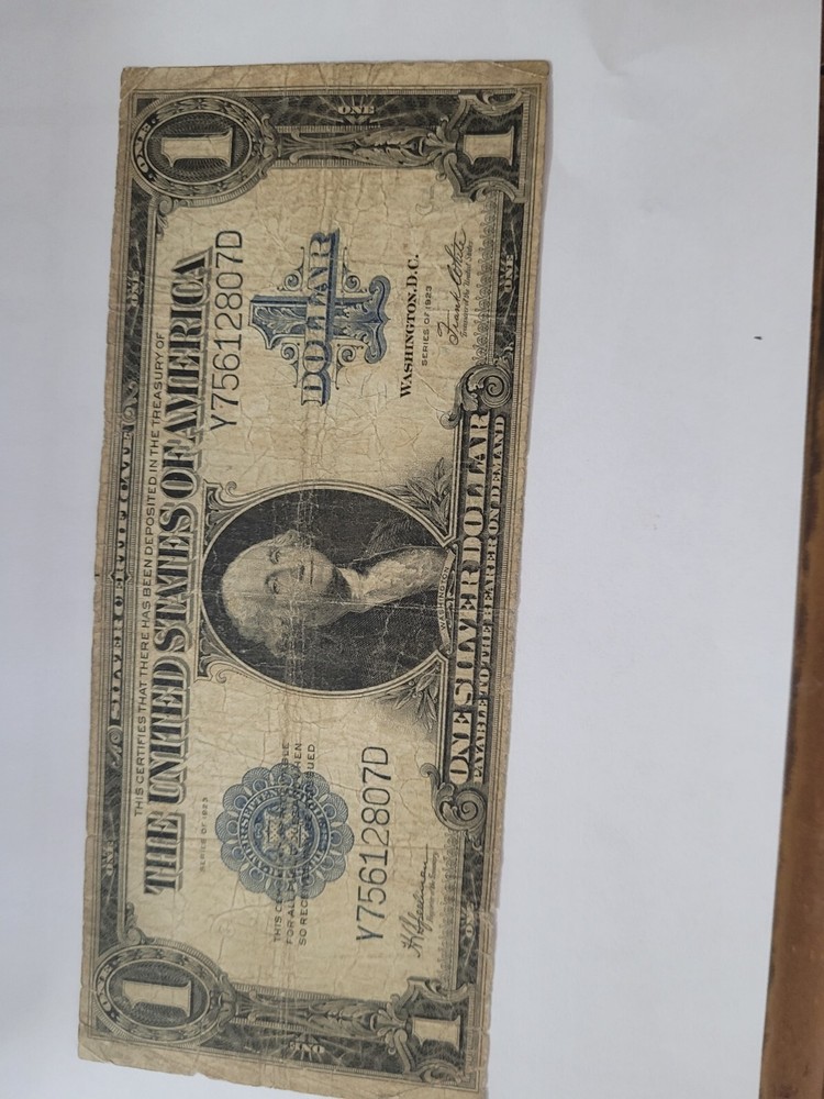 1923 LARGE SIZE SILVER CERTIFICATE BLUE SEAL circulated