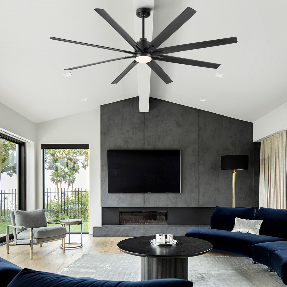 72 In Ceiling Fan with LED Light, ABS Modern Fan with Remote Control