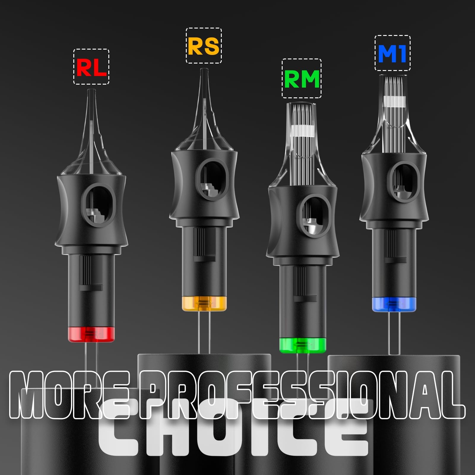 poseidon 50pcs tattoo cartridge needles assorted mixed size #12 round liner s...