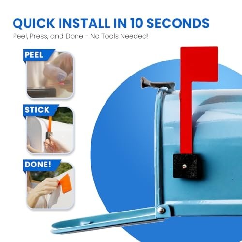 Weatherproof Mailbox Flag Replacement - 2 Pack, No Tools Needed, Strong Adhesive