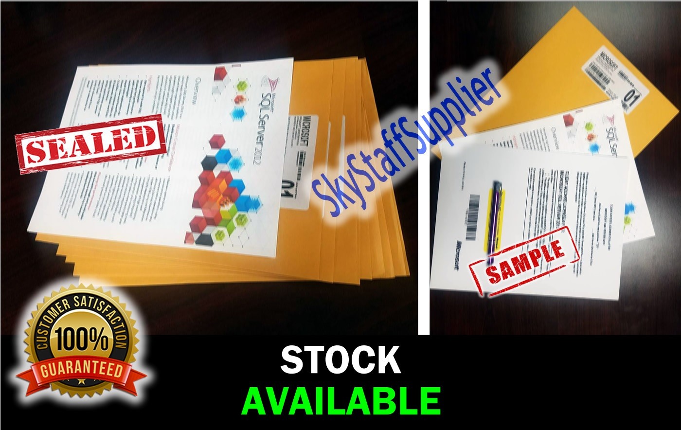 SQL Server 2012 STANDARD License Key + 25 ACCESS CALs RETAIL FULL BRAND NEW PACK