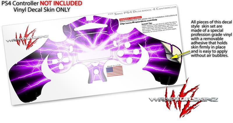 Skin for Sony PS4 Controller Lightning Purple