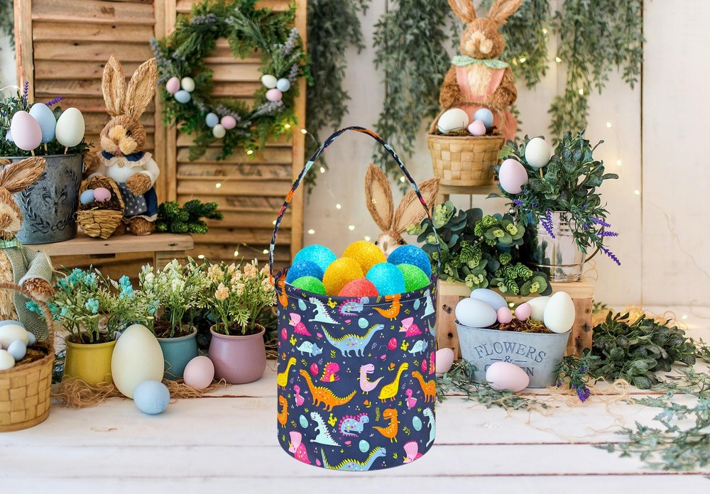 DUYIY Easter Basket,Easter Bunny Basket,Easter Eggs Gift Basket, Storage Bask...