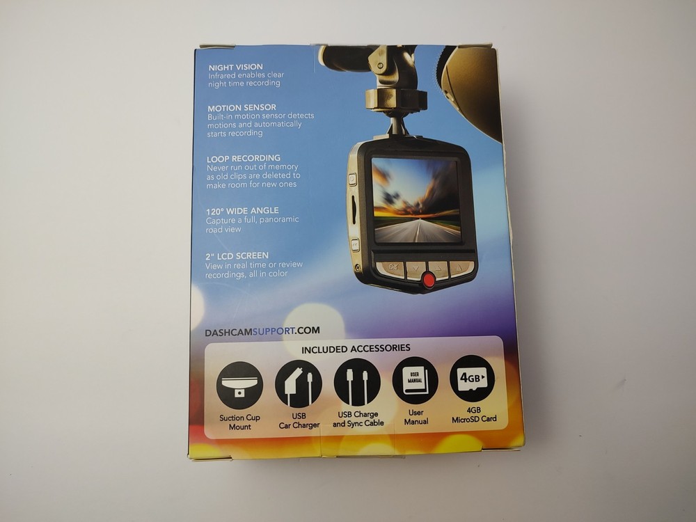 Pilot Dash Cam 4GB SD Storage Dashboard Camera with Window Suction Mount