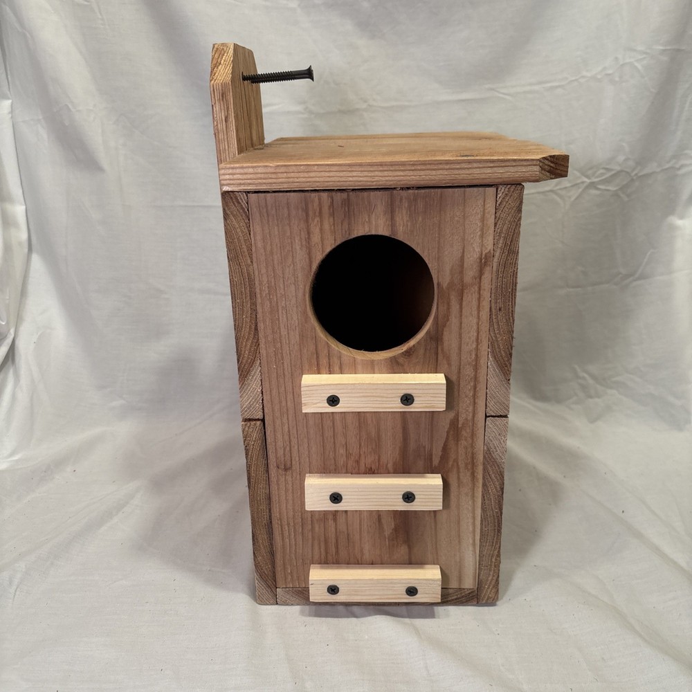 Solid Cedar Backyard Squirrel House Nesting Box - Wooden Wildlife Box- Large