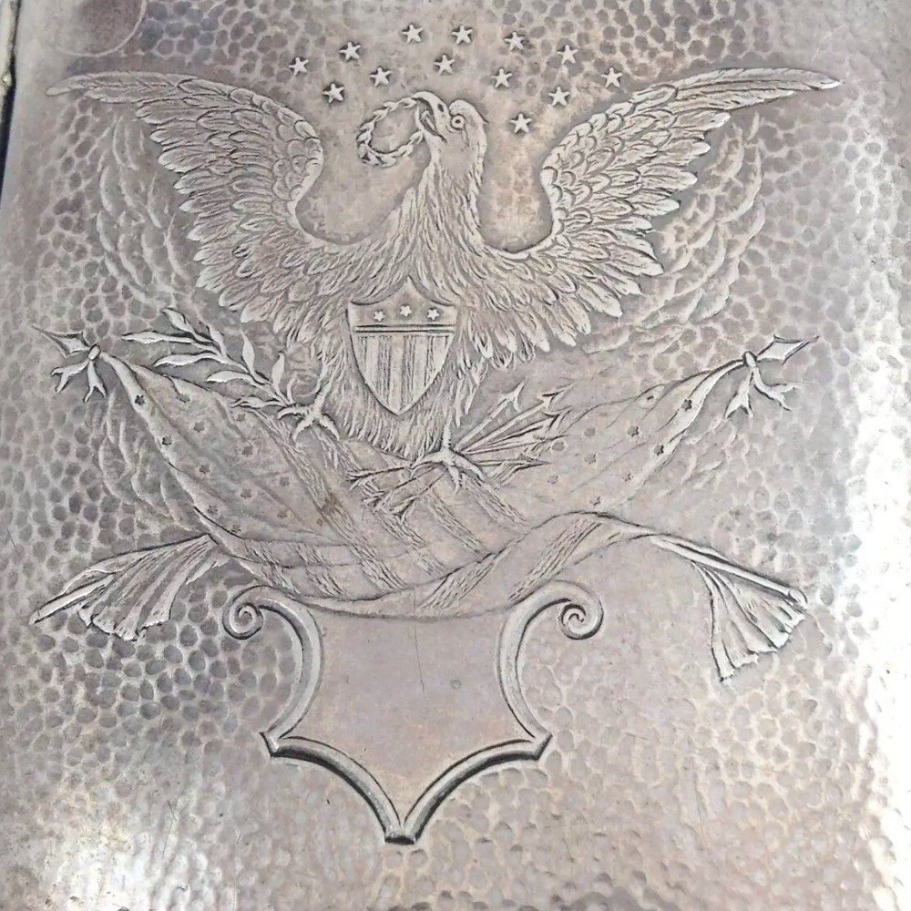 Rare Eagle American Cigarette Box Sterling c. 1900
