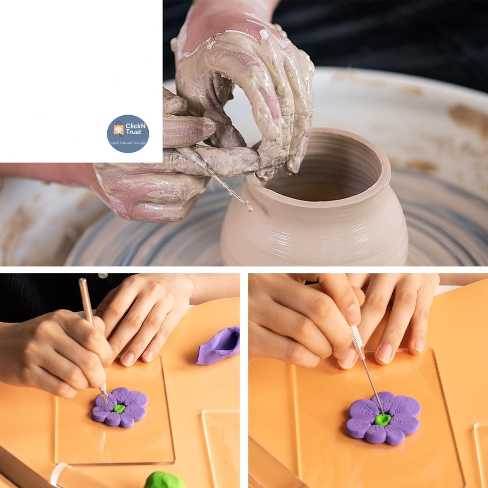 12 Pcs Polymer Clay Cutter Tools, Acrylic Roller for transparent