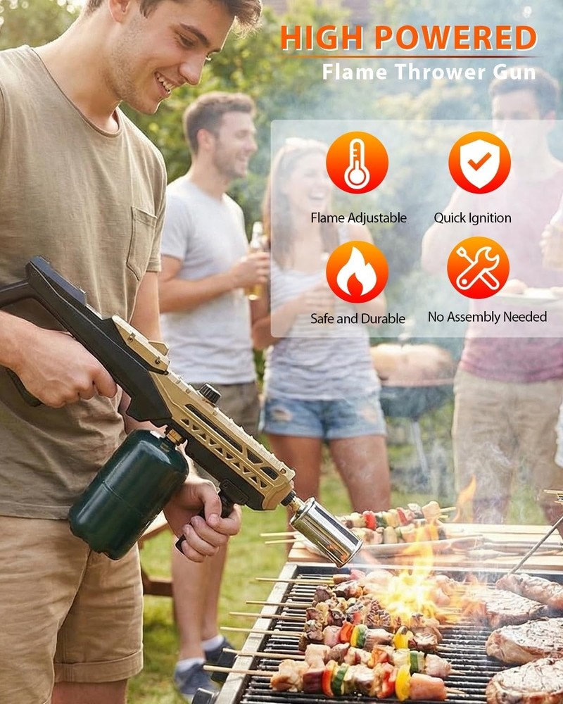 Powerful Propane Torch Gun, Flame Thrower Gun & Efficient Ignition, Kitchen T...