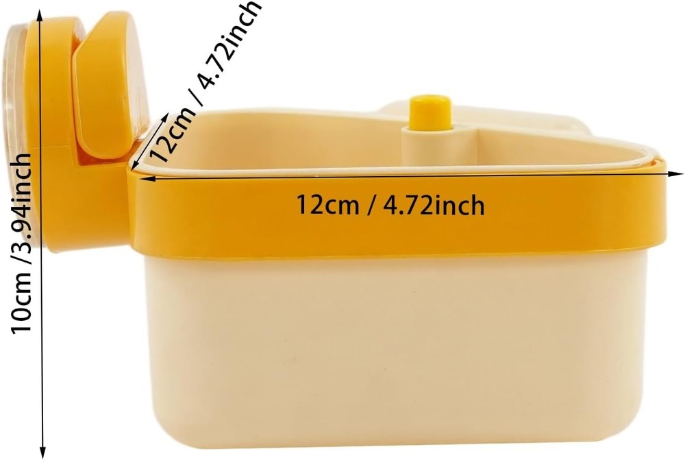 Yellow Triangular Suction Cup Sink Drainer Basket - Corner Organizer