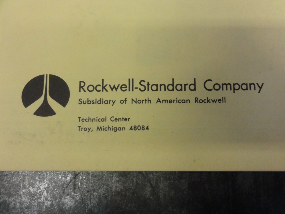 Rockwell Double Reduction Drive Unit Maintenance Manual #6