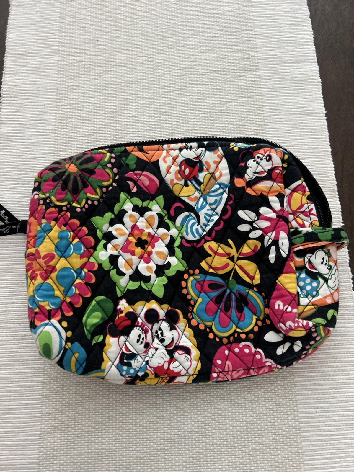 Disney Parks Vera Bradley Midnight W/Mickey Set Of 3 Makeup Bag/wallet/ID RARE