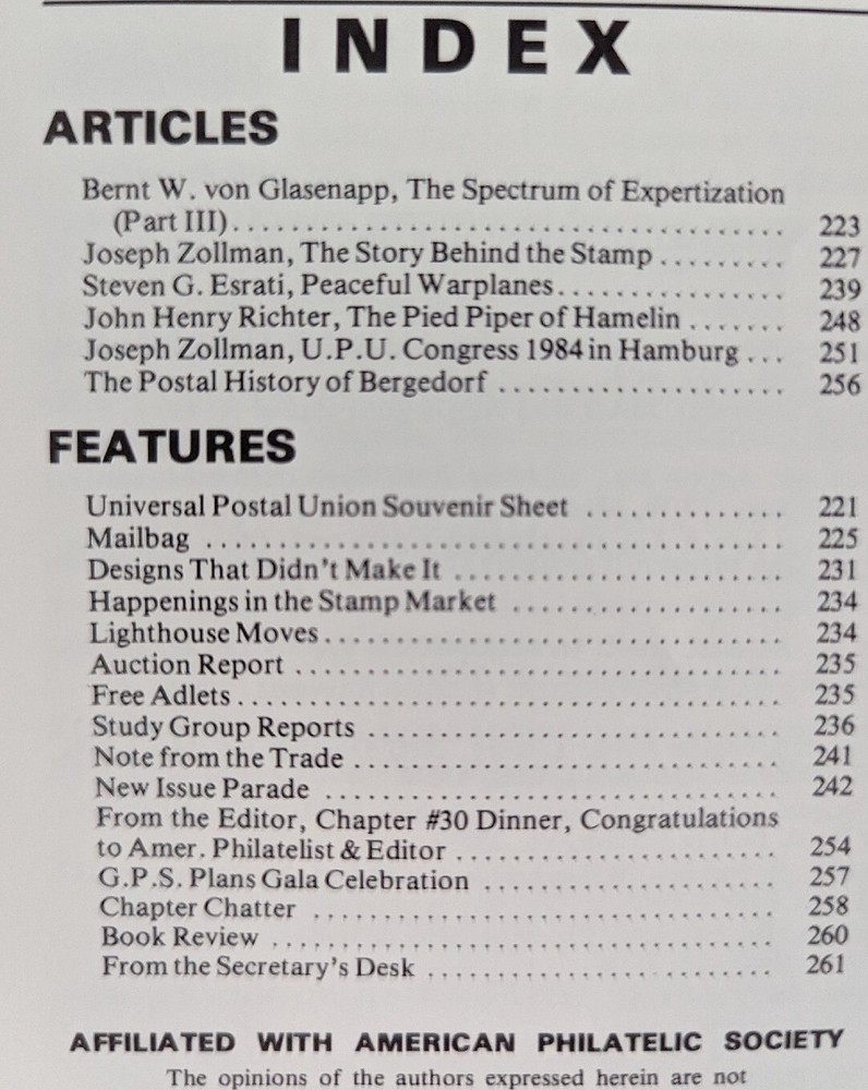 German Postal Specialist Jun '84 UPU Headquarters Heinrich von Stephan Bergedorf